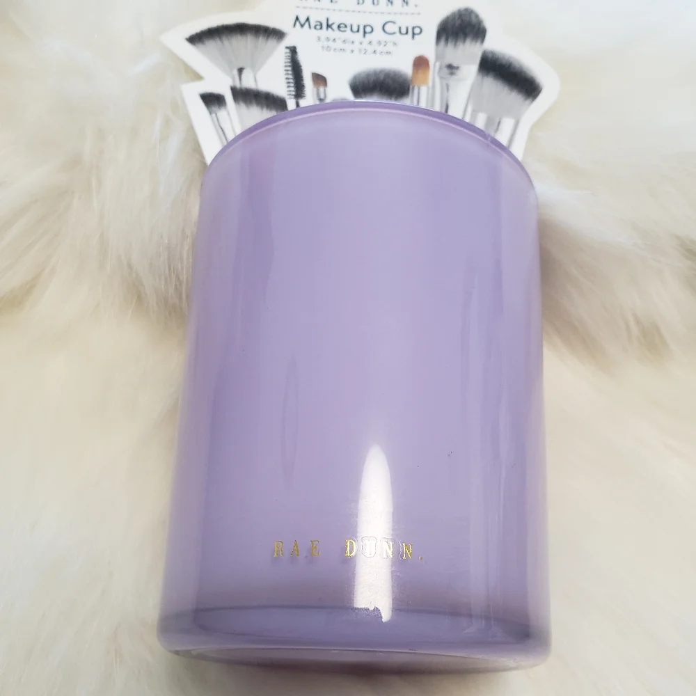 Rae Dunn MAKEUP JUNKIE Lavender Makeup Cup.